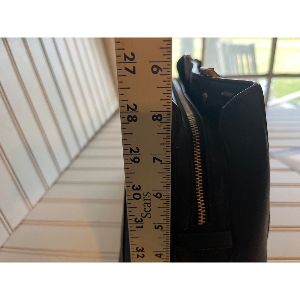 Kate Spade New York Black Pebbled Leather Satchel Tote Bag Gold Hardware - Picture 8 of 9